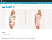 Tablet Screenshot of loyalapparels.com